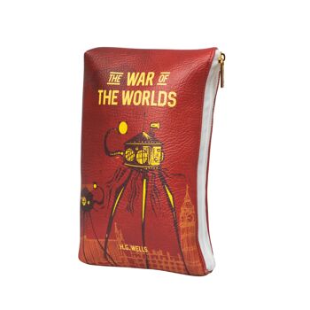 Pochette de sac à main de poche de livre rouge foncé de la guerre des mondes 1