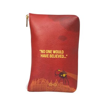 Pochette de sac à main de poche de livre rouge foncé de la guerre des mondes 3