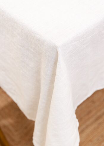 Nappe en Lin Blanc 140x 170 cm 3