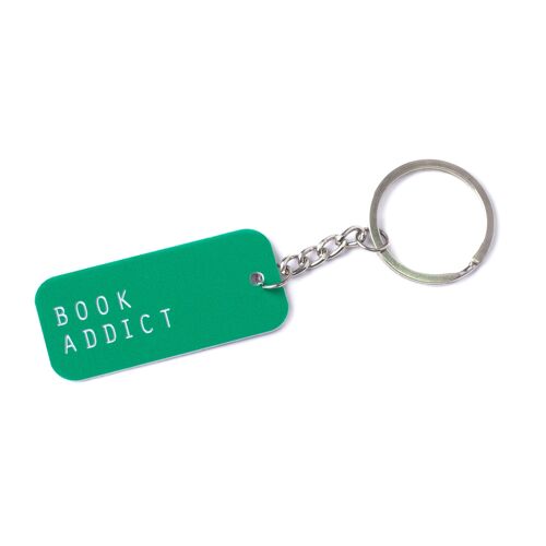 Book addict lable keychain hf
