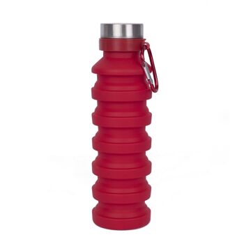 BOUTEILLE PLIABLE EN SILICONE ROUGE HF 1