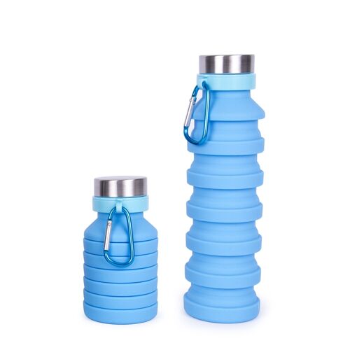 Foldable silicone bottle blue hf