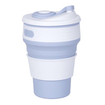 Foldable silicone coffee cup blue hf