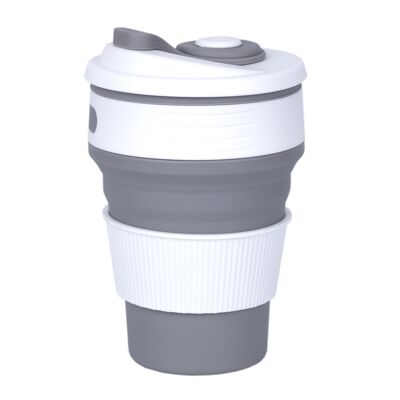 Foldable silicone coffee cup grey hf