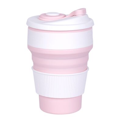 TAZA CAFÉ PLEGABLE SILICONA ROSA HF