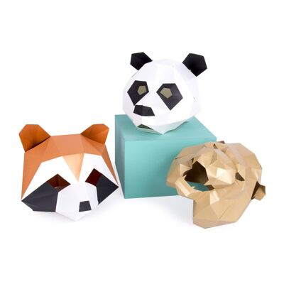 CONJUNTO MASCARILLA LION PANDA RACCOON HF