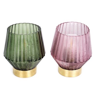 LAMPE CRISTAL AVEC BASE DOREE HF