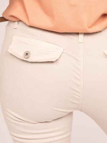 Pack : Pantalon chino slim femme beige ref ELLEN 3