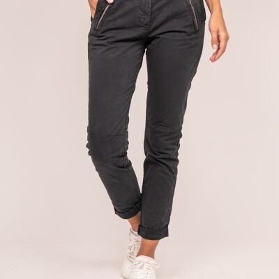 Pack: Women's slim chinos in navy blue ref ELLEN