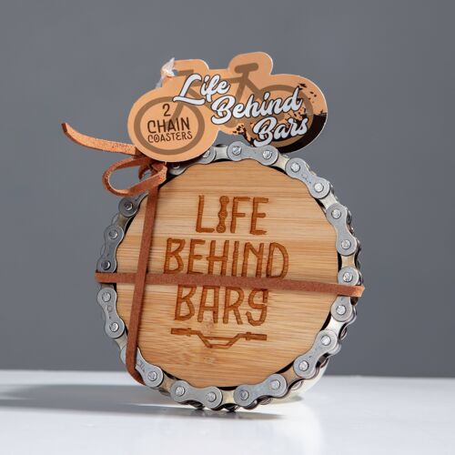 Bike Chain Coasters X2 - Bars and Getaway - Novelty Bike Gifts