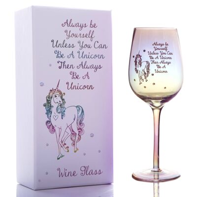 Bicchiere da vino brillante - Sii un unicorno