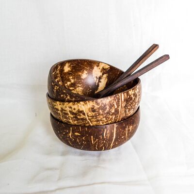 Repurposed Coconut Bowl & Spoon Set