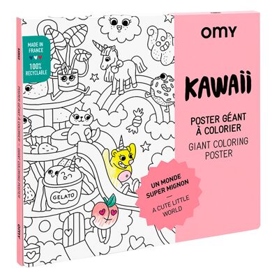 Grande poster da colorare - Kawaii