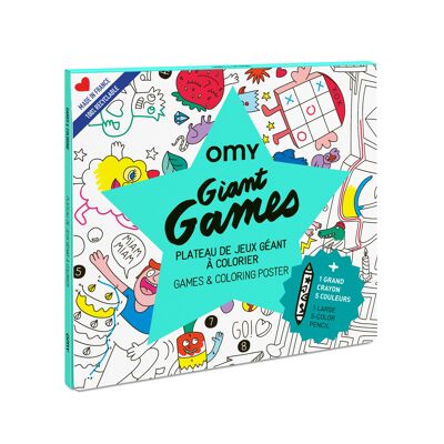 LARGE COLORING POSTER GAMES + PENCIL