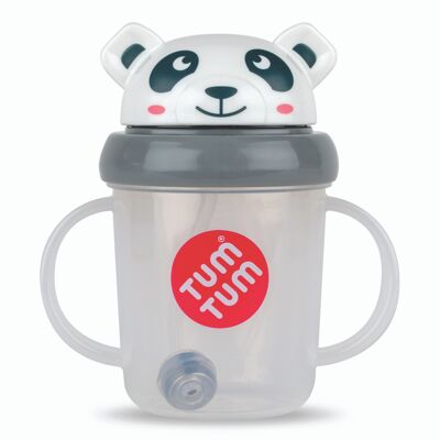 Tippy Up Sippy Cup with Weighted Straw (Valve Free), Pip Panda, 200ml