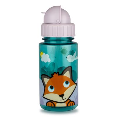 Flip Top Kids Water Bottle with Straw, Felicity Fox, 400ml