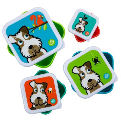 Set of 4 Nesting Snack Pots for Kids, Scruff the Dog