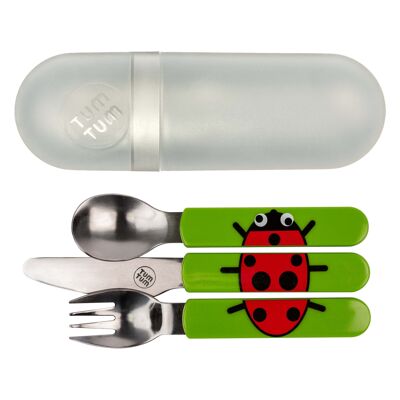 Easy Scoop Toddler Cutlery with Travel Case, Ladybird