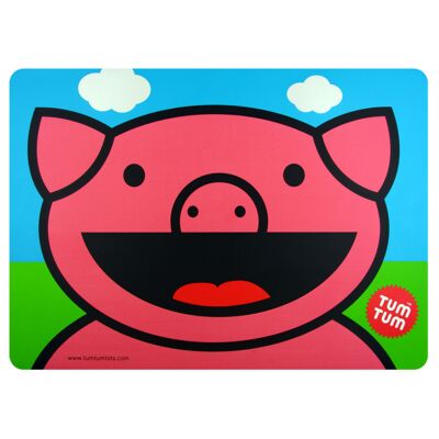 Large, Easy Wipe Kids Placemat, Oink the Pig