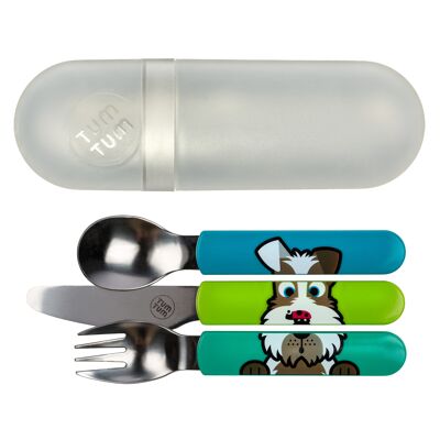 Easy Scoop Toddler Cutlery with Travel Case, Scruff the Dog