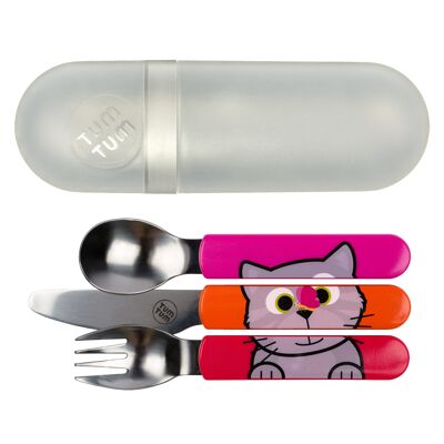 Easy Scoop Toddler Cutlery with Travel Case, Bluebell the Cat