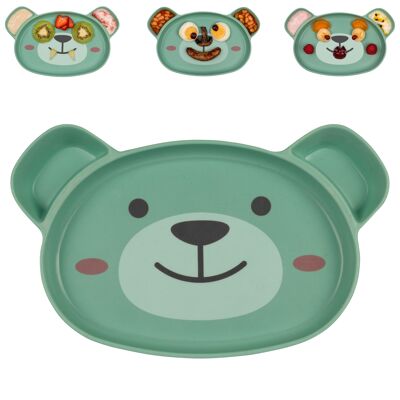 Bamboo Baby Suction Plate, with removable suction base, Boris Bear