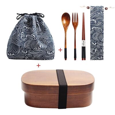 SAMPEI Wooden bento box with cutlery
