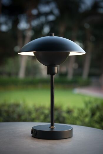 Lampe de table noire Roma - Rechargeable 4