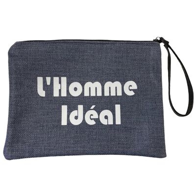Pouch L, The ideal man, navy anjou