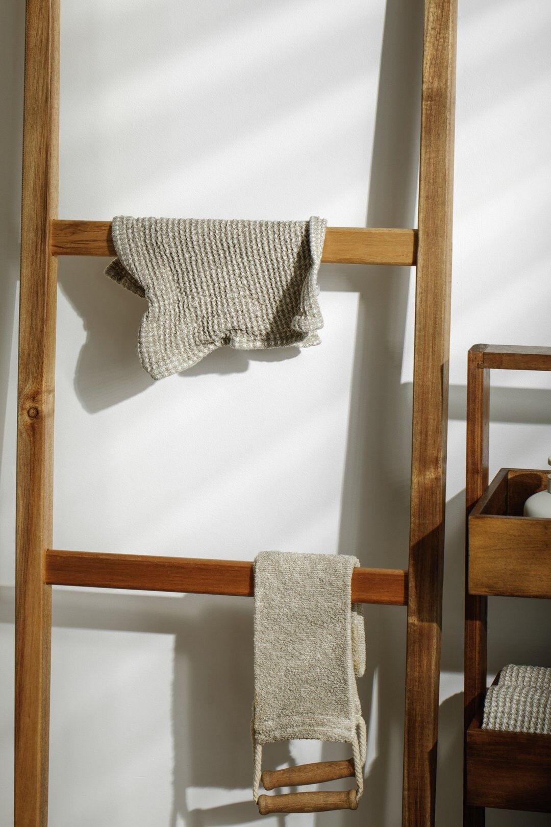 Waffled linen bathroom towel / Mini