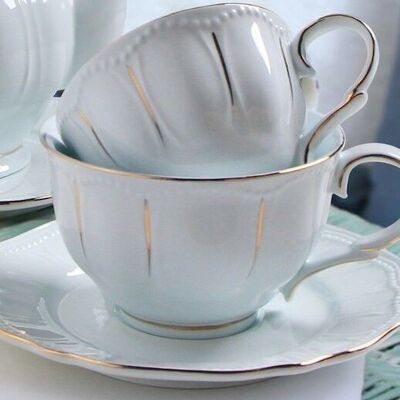 Be my guest, juego de 2 tazas de té, porcelana de color azul