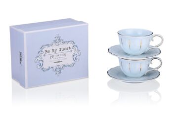 Be my guest, set de 2 tasses à thé, porcelaine de couleur bleue 2