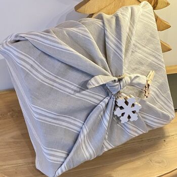 Furoshiki en lin - Emballage cadeau réutilisable 70x70cm 5