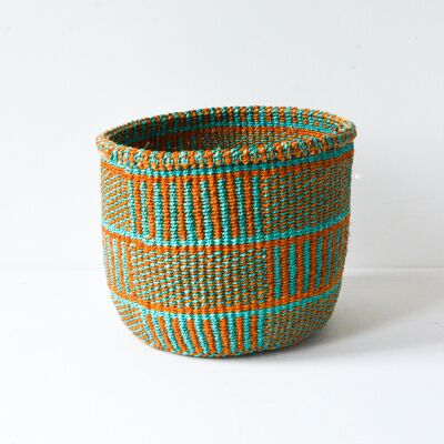 Handwoven sisal basket - multicolor - size XS