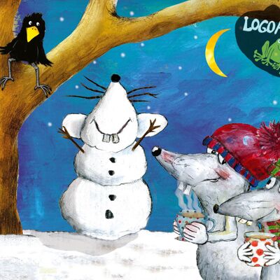 Postcard "snow mouse"