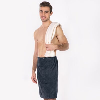 Sauna Fun falda escocesa / pareo 180 antracita para hombre