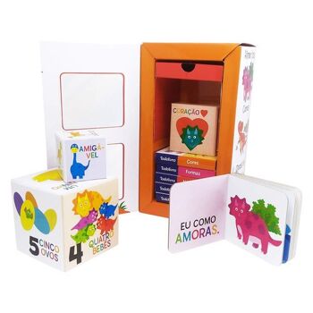 Coffret Amigos Dinossauros - kit 6 livrinhos e 6 bloquinhos 4