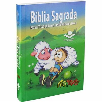 Biblia sagrada mig e meg - capa liustrada cordeiro