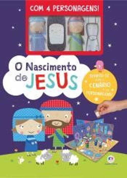 O nascimento de Jesus - LIVRO CENÁRIO - COM 4 BONEQUINHOS