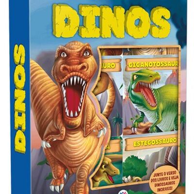 DINOS - BOÎTE COM 6 LIVRINHOS CARTONADOS