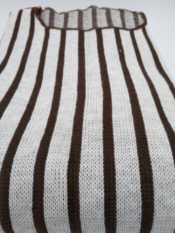 Poncho OPPLAV FLAK WOOL BROWN STRIPES, couleur naturelle + rayures marron, taille unique. 6