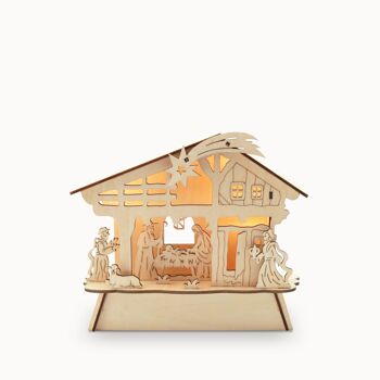 STELLA - Crèche de Noël en bois clair 1