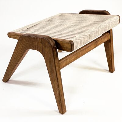 ∏-Stool, Smoked Oak / Beige flax