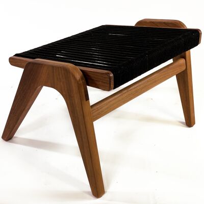 ∏-Stool, Walnut / Black Flax