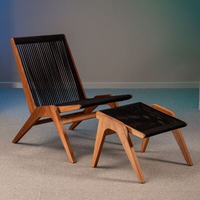 XPi-Chaiselounge, Walnut / Black