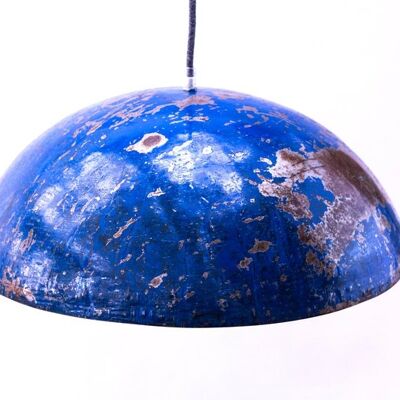 Lámpara de techo Barigo en azul: Lámpara reciclada hecha de barriles de aceite reciclables - Pantalla de aspecto industrial de SwaneDesign (899628383)