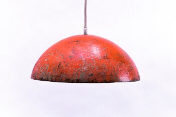 Plafonnier Barigo en rouge : lampe recyclée faite de barils de pétrole recyclables - L'abat-jour au look industriel par SwaneDesign - Grand (885698332) 2