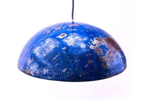 Barigo Ceiling Lamp in Blue: Upcycled Lamp made of Recyclable Oil Barrels - The Industrial Look lampshade by SwaneDesign (772140497)