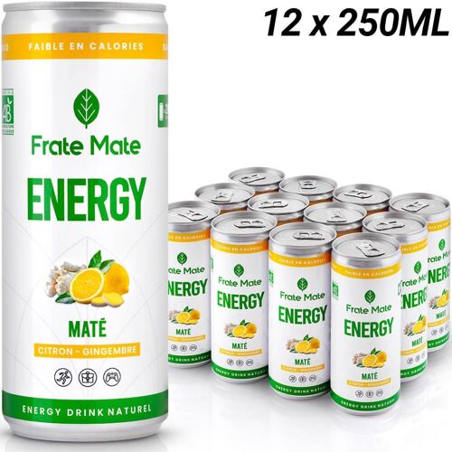 Maté Canette énergisante - Fraté Maté - Maté Citron Gingembre x12