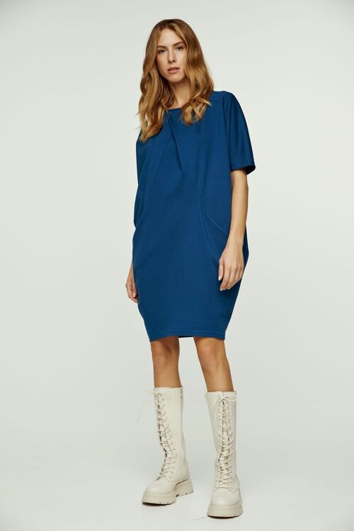 Petrol Batwing Style Dress with Pockets